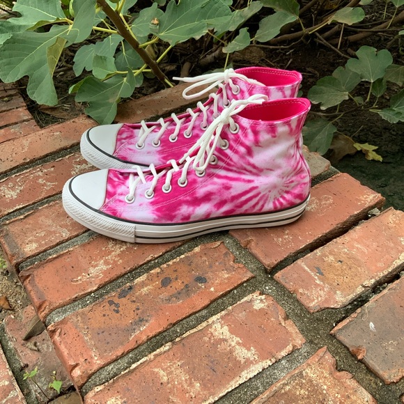 Converse Chuck Taylor All Star Twisted Summer Pink Tye Dye High Top Sneakers. - Picture 5 of 12